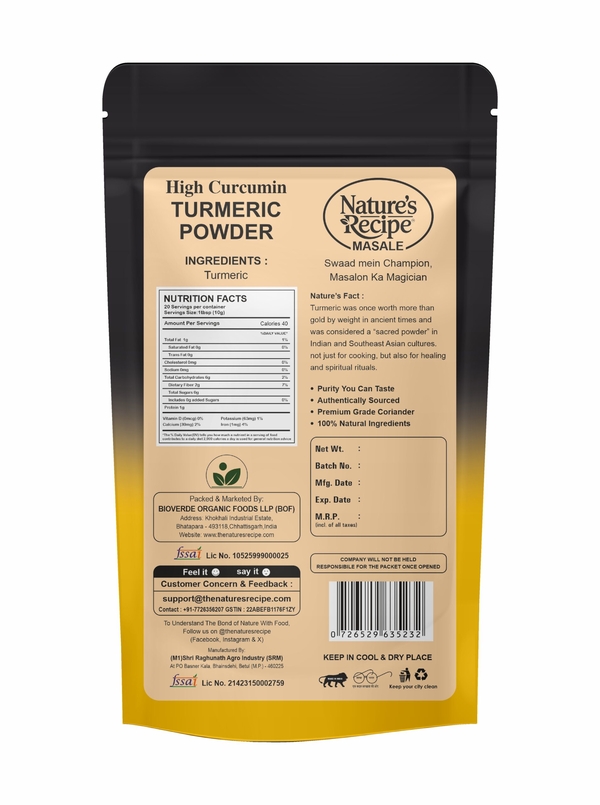 High Curcumin - Turmeric Powder (200g)